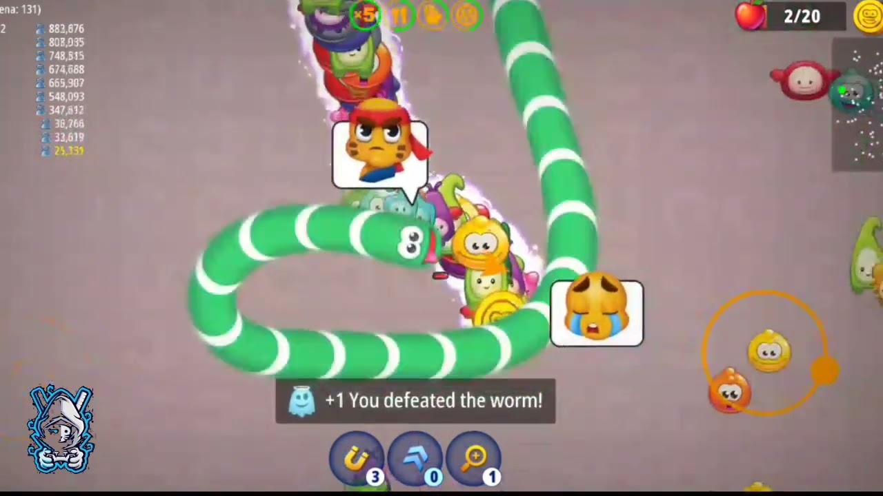 worms zone Magic Gameplay BiG Food for biggest snake game @shahbigamer