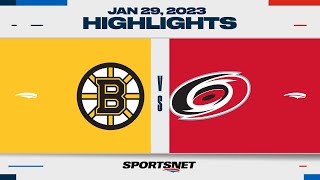 NHL Highlights | Bruins vs. Hurricanes - January 29, 2023