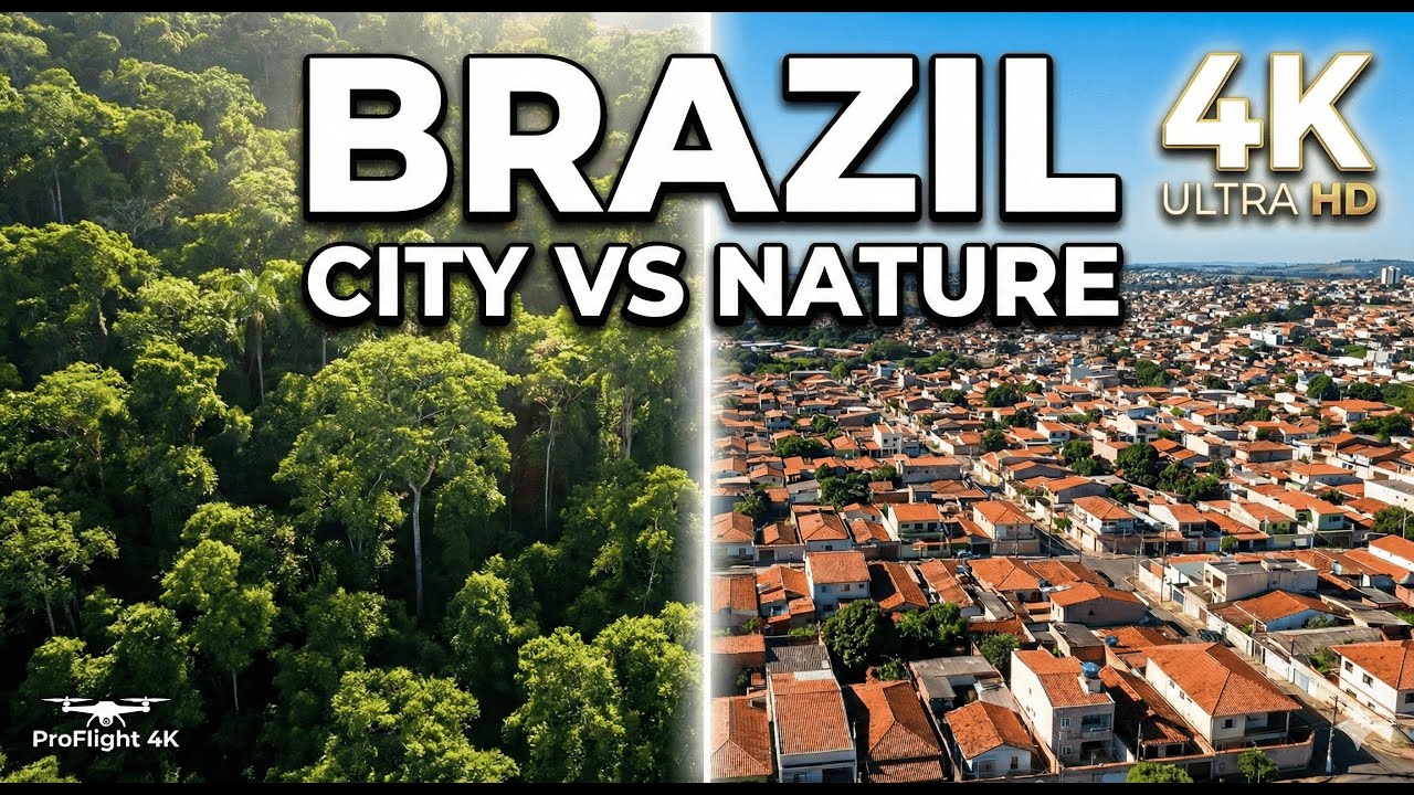 4K Aerial Brazil: Stunning Urban & Nature Contrast [Drone Footage]