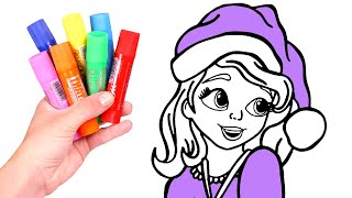 Dibuja Y Colorea La Princesa Sofía En Navidad Dibujos Para Niños.