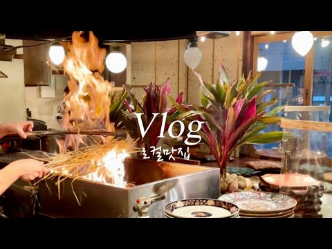 SUB 일본 브이로그 | 로컬 맛집 이자카야 짚불구이/ 장보기 /일본 창코나베