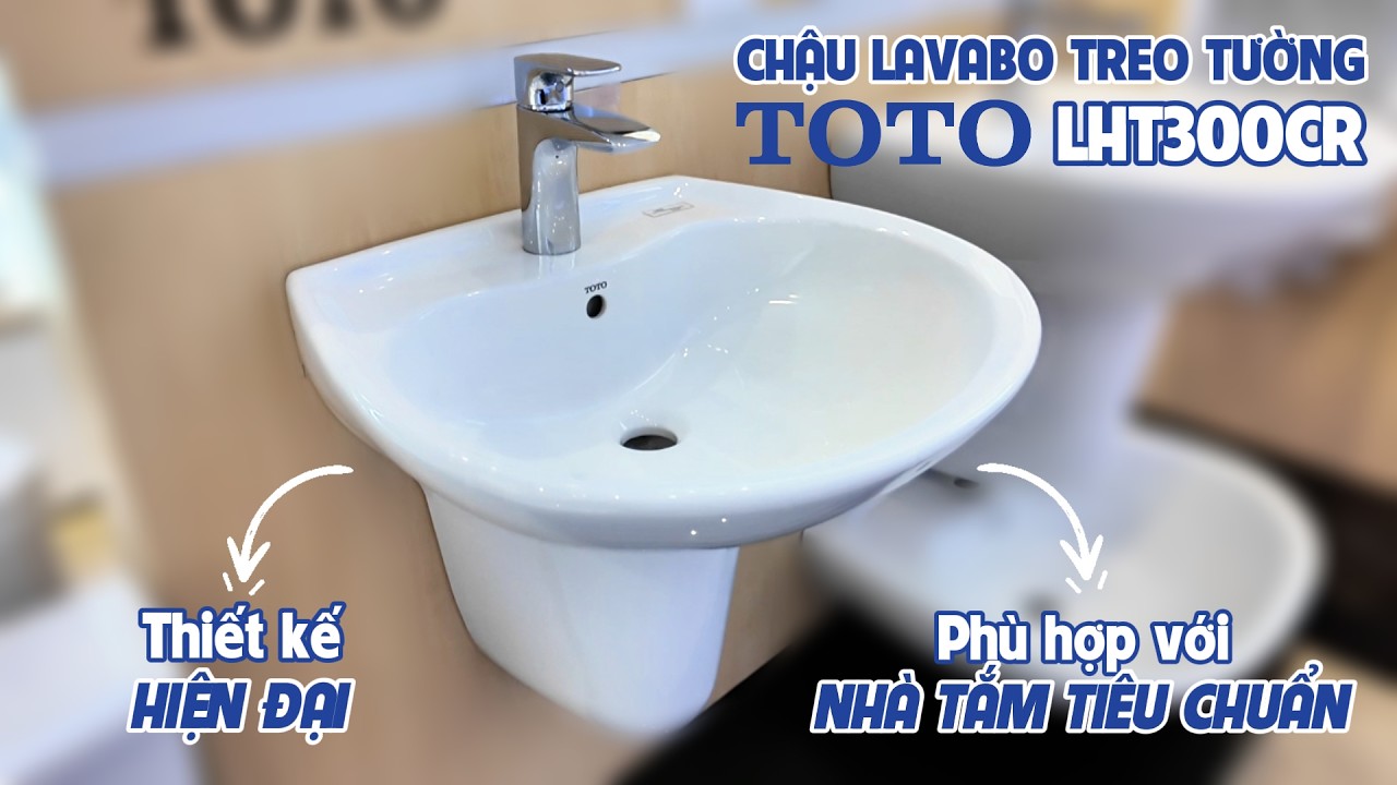 Chậu lavabo treo tường TOTO LHT300CR chân lửng