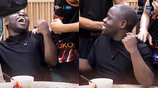 Housemates Celebrate with Muzi the Mbuzi after Biggie played his song