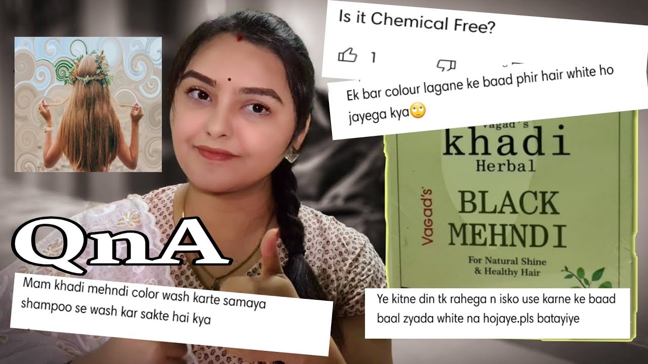 QnA Vagad's Khadi Herbal Black Mehndi Vagads khadi mehandi YouTube