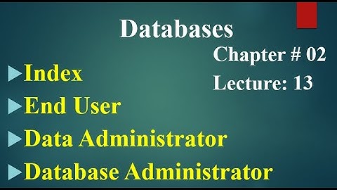 Computer 2nd year Chapter no 02 Lecture 13 Index,End User,Data Administrator,Database Administrator
