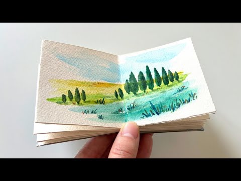 Tiny Watercolor Landscape Anyone Can Paint | Beginner Art Tutorial ✧