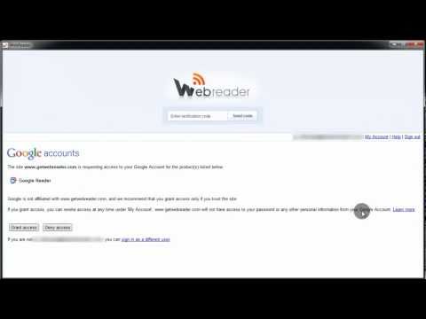 WebReader Rss Feed Reader Tutorial - Login