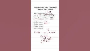 ASVAB/PiCAT Math Knowledge Practice Test Q:  Circumference of a Circle #acetheasvab