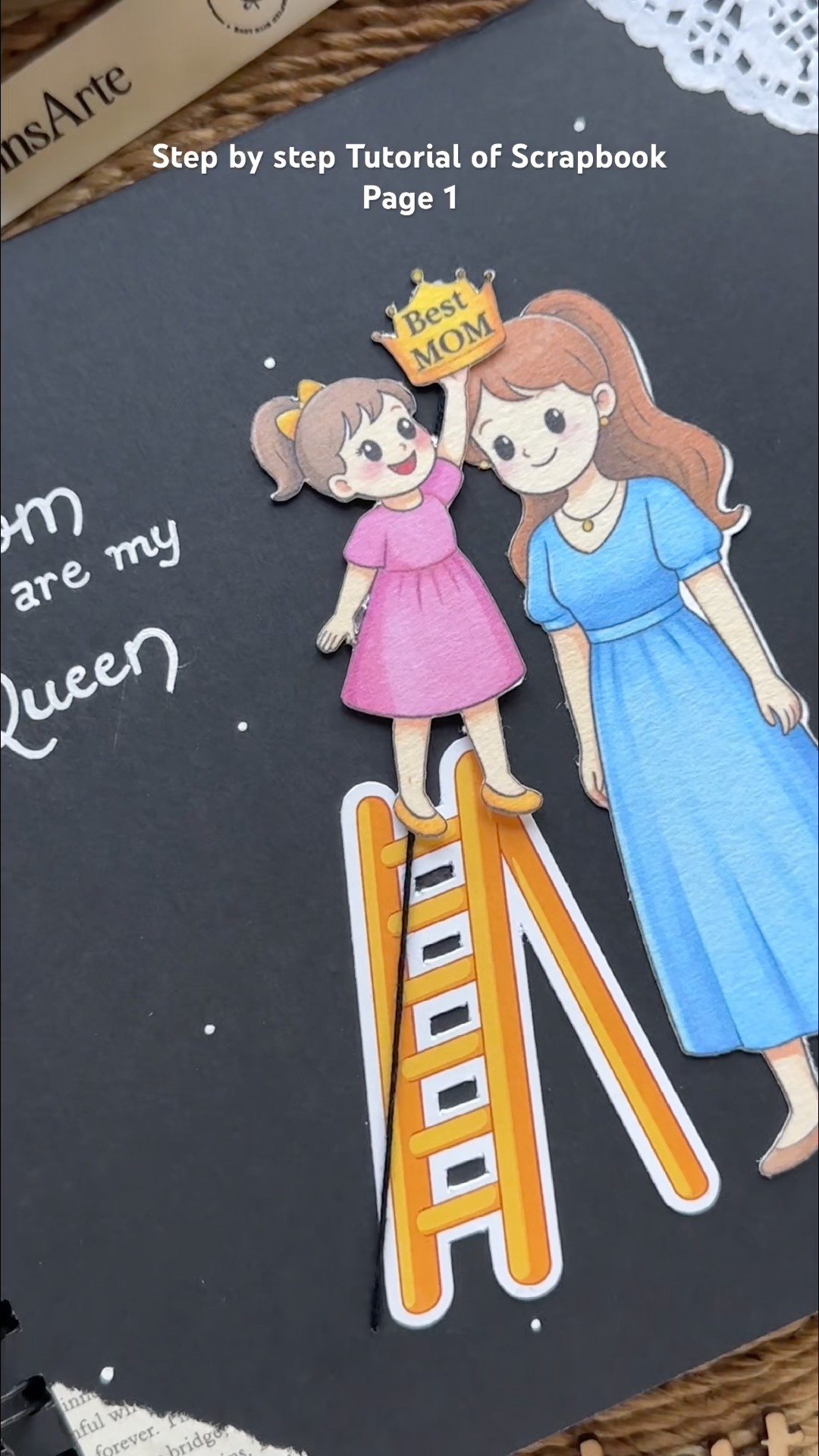 Mothers Day Page 1 Long Tutorial🎀 #diy #mothersday #cardcreations