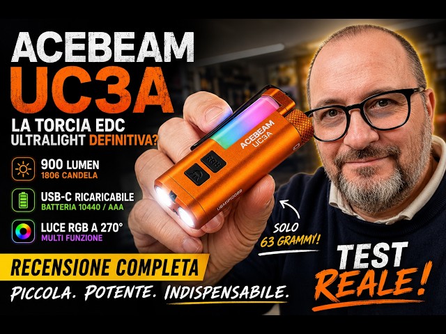 ACEBEAM UC3A RECENSIONE COMPLETA 🔥 Una delle migliori Torce EDC Ultralight da Zaino e Marsupio?