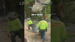 Pouring Concrete in a TRASHCAN as a wheelbarrow