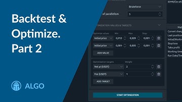 Backtest & Optimize panel. Part 2 — Optimization of input parameters