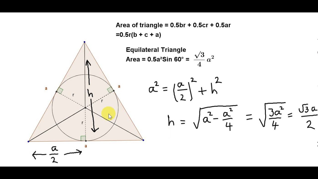 Radius of the incircle of an Equilateral Triangle - YouTube