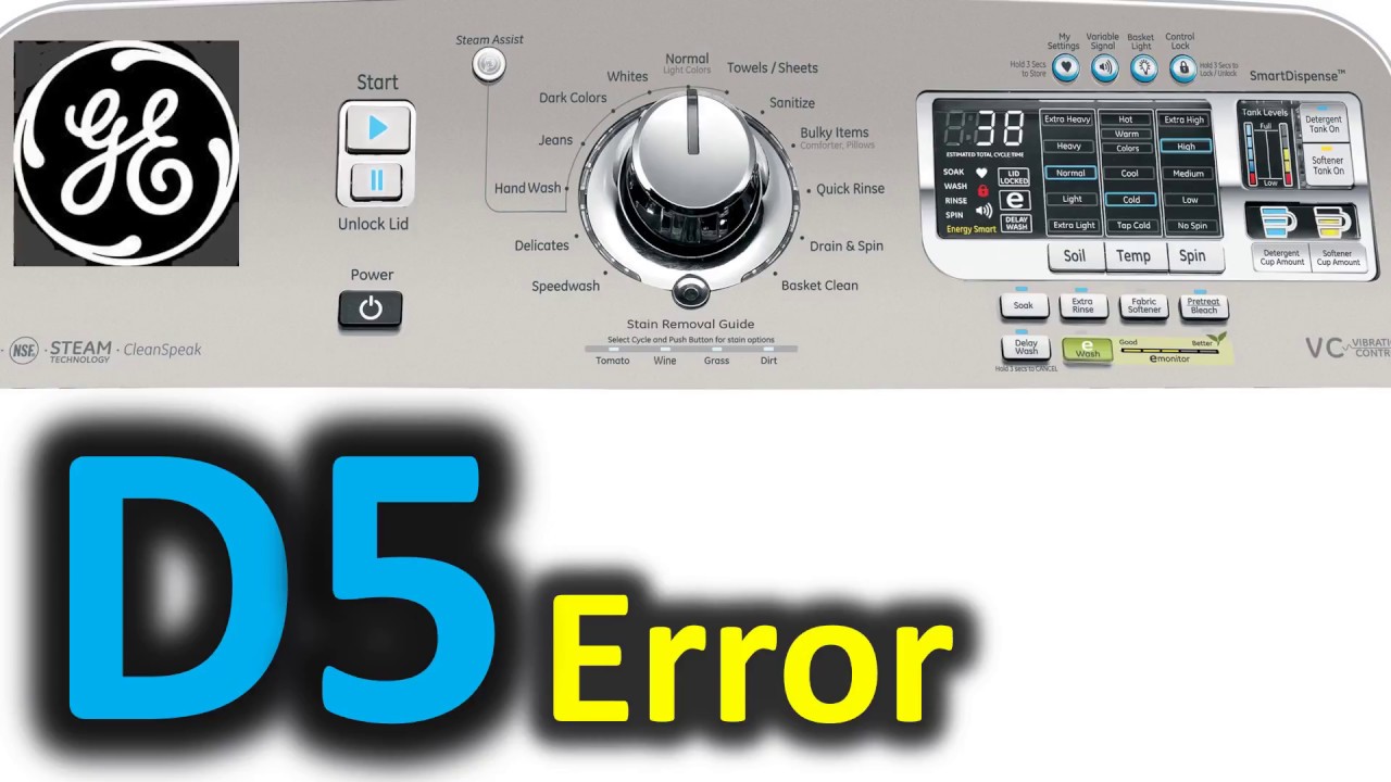 D5 Error Code SOLVED!!! GE Top Load Washer Washing Machine DS - YouTube