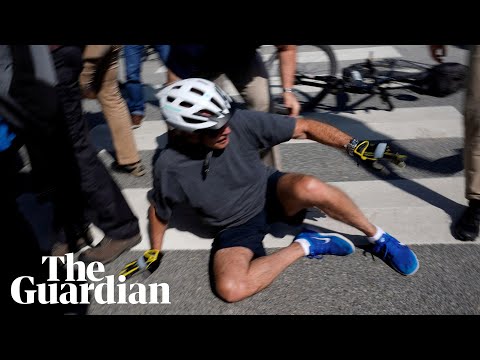 Joe Biden falls off bike while cycling in Delaware