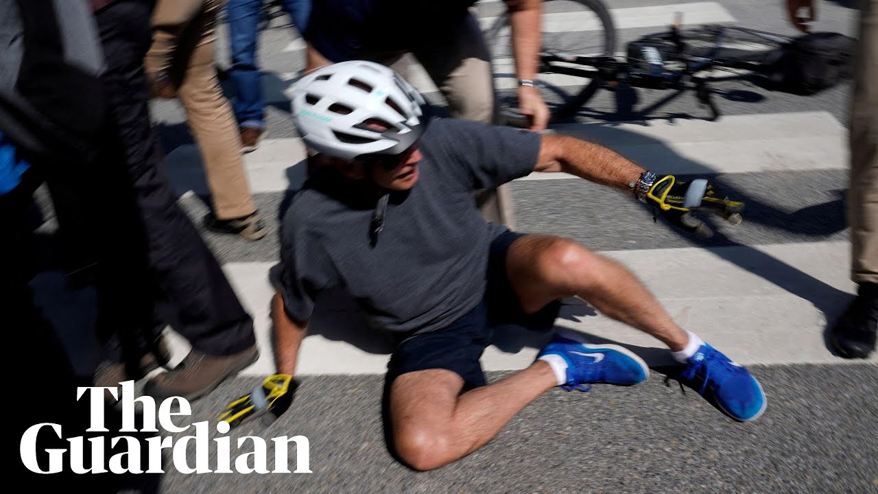 I'm good': Joe Biden falls off bike during Delaware ride with first lady |  Joe Biden | The Guardian