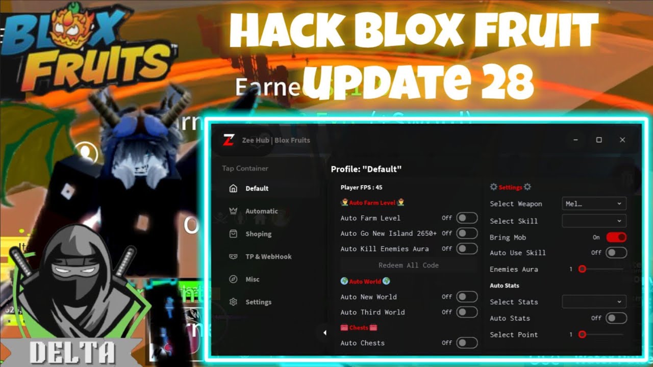 Hack blox fruit update 28 - Script Menu Mới Nhiều Chức Năng Ngon!