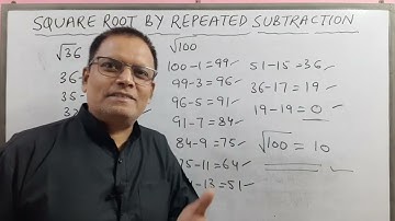 Square root by repeated subtraction | No more confusion 