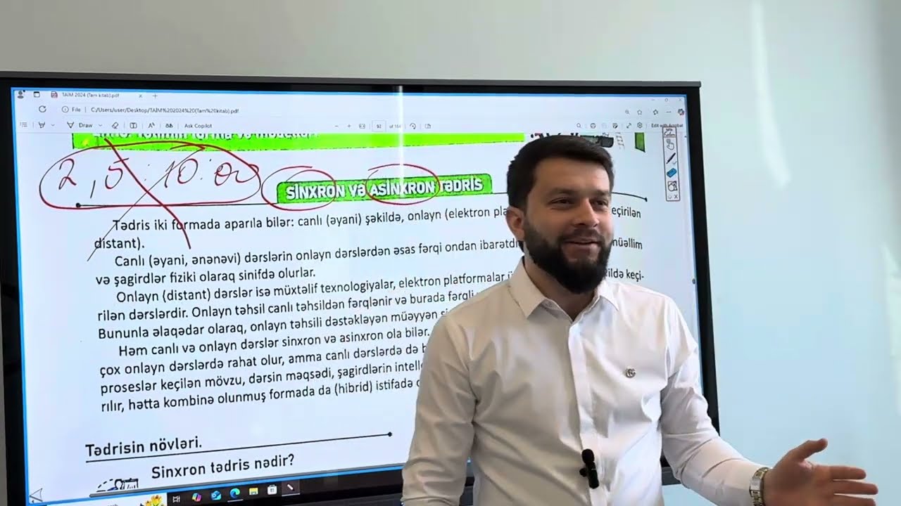 Təlim modelləri | Sinxron/Asinxron/Hibrid, Sorğu/araşdırma əsaslı, Problem\Layihə əsaslı öyrənmə |