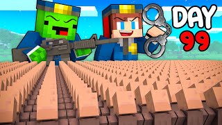Mikey and JJ Survived 100 Days as FBI in Minecraft  - Maizen