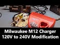 Milwaukee M12 Charger - 110/120V to 220/240V Voltage Conversion