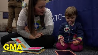 Woman meets 2-year-old she saved with bone marrow donation in an emotional embrace