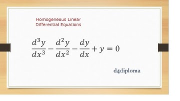 Diploma Maths - Homogeneous Linear Differential Equations Example 14