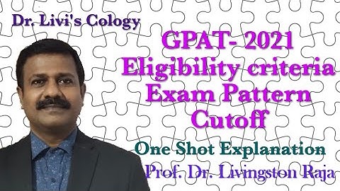 GPAT-2021 Exam Pattern/Eligibility criteria/Cutoff/Syllabus