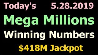 Today Mega Millions Winning Numbers 28 May 2019 Tuesday. Tonight Mega Millions Drawing 5/28/2019