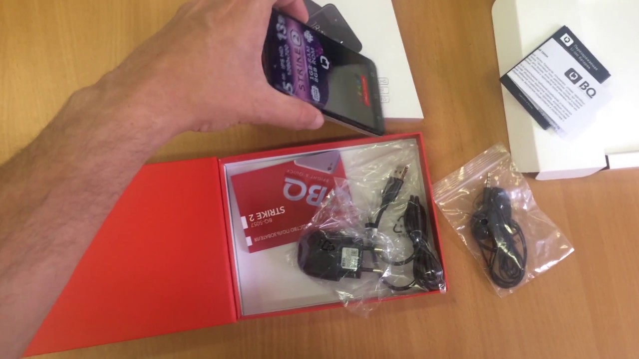 смартфон BQ-5057 strike 2 распаковка unboxning