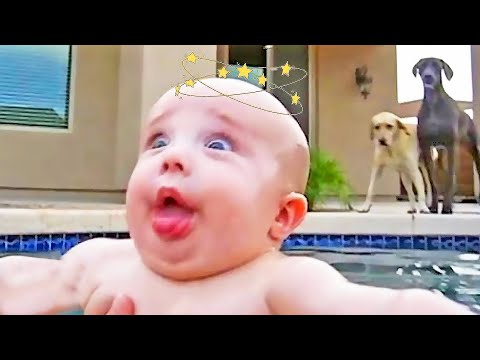 1001 Funny Reaction Babies When Play Water #7