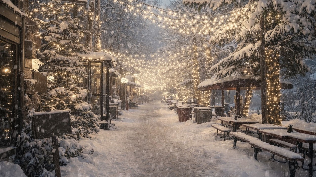 Sound of wind blowing and snow falling | Freezing winter storm & Cold blizzard atmosphere