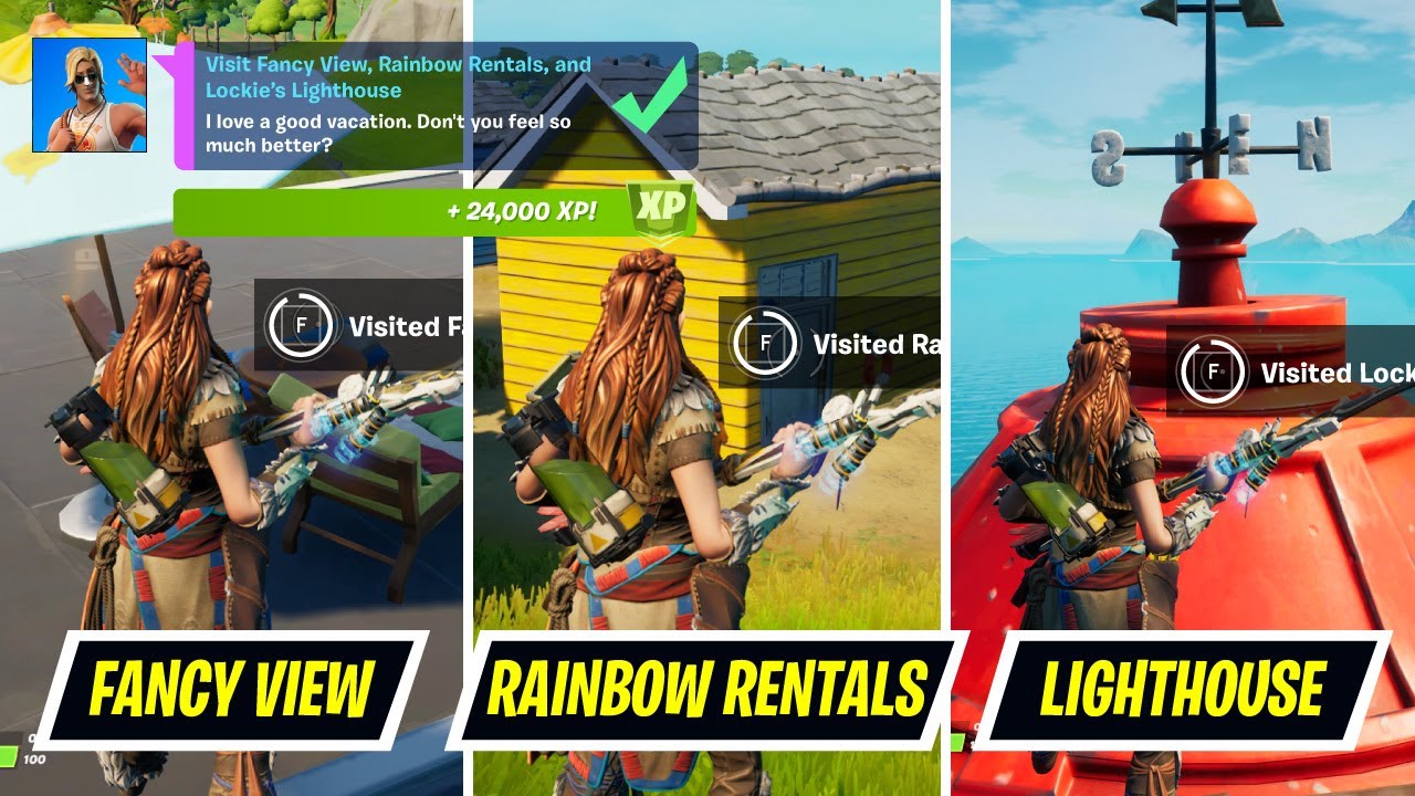 Visit Fancy View, Rainbow Rentals, and Lockie’s Lighthouse locations  - Week 6 Epic Quest Challenges