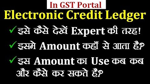 Electronic Credit Ledger kese dekhe GST Portal par | How To View Electronic Credit Ledger in GST