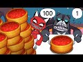100 VS 1 Chicago deep-dish pizza Mukbang Animation Evil cat &amp; Hell dog