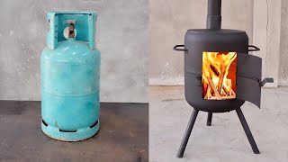 How to turn an old gas cylinder into a portable wood stove