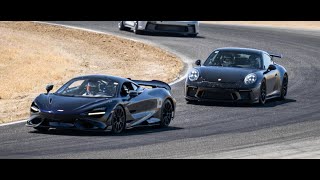 Track Day in a McLaren 765LT and Porsche 991.2 GT3 at Thunderhill