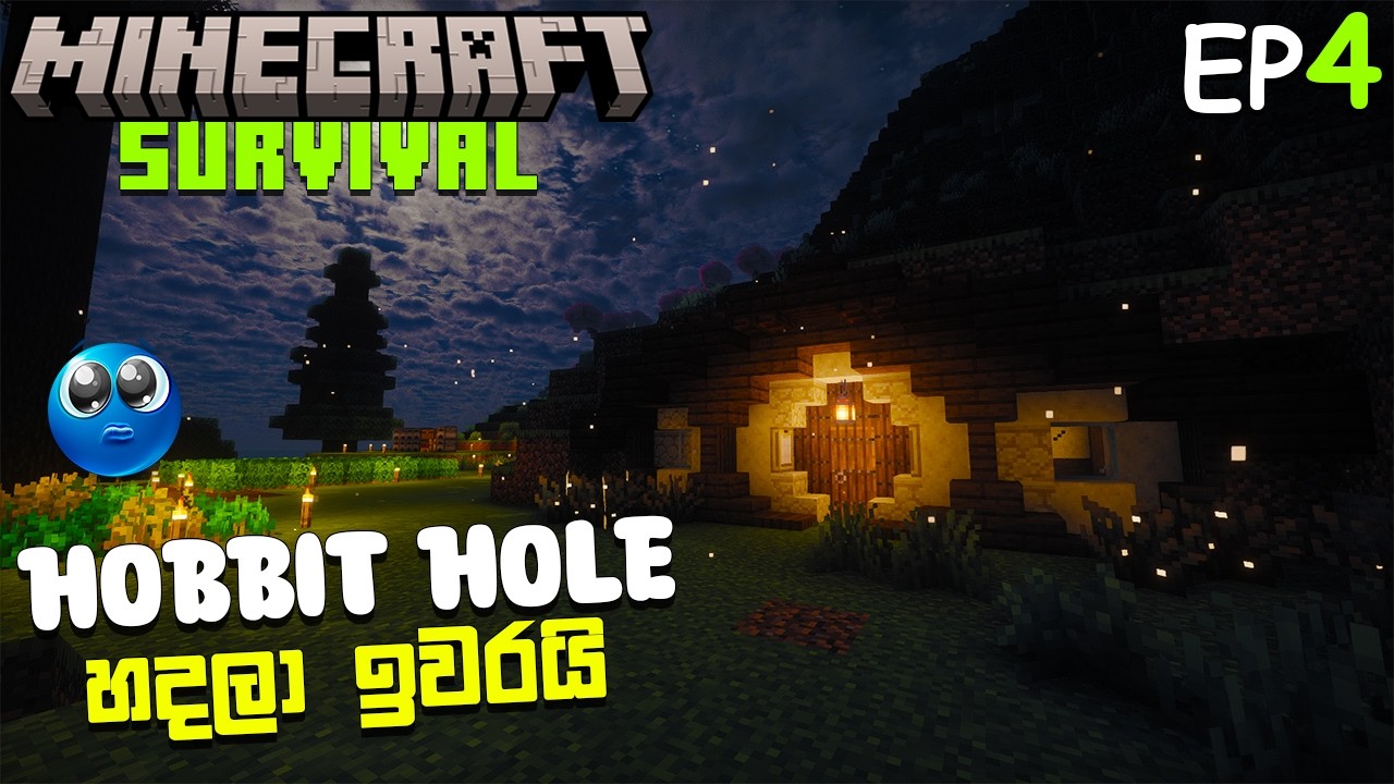 Peaceful Hobbit Hole Survival Base | MINECRAFT SURVIVAL EP4 | SINHALA ...