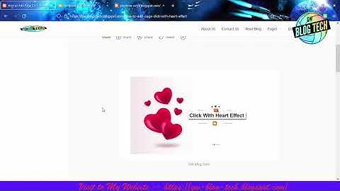 How to Add Page Click With Heart Effect in Blogger #gw_blog_tech #blogger_tips