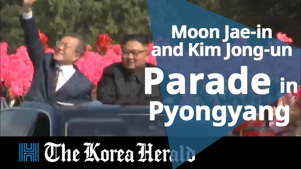 Moon Jae-in and Kim Jong-un parade through Pyongyang