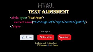 Text Alignment in Html || HTML Tutorials || Sublime Text 3 (Text Editor) || Computer Sci.