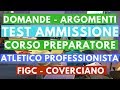 Domande Test Ammissione Corso Preparatore Atletico Professionista FIGC Coverciano