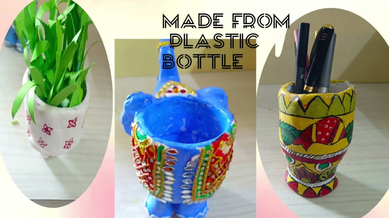 DIY Plastic Bottle Craft | Handmade Pen Holder & Decorative Vase | Easy Recycling Idea