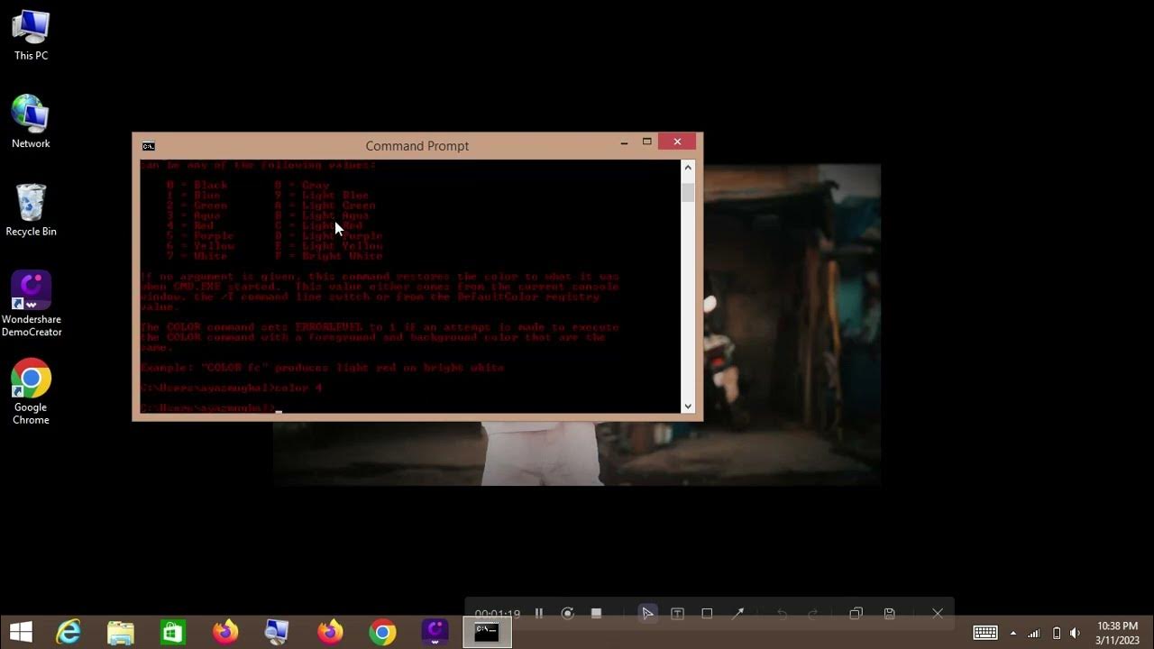 How to change color in cmd command prompt youtube