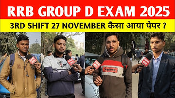RRB Group D 3rd Shift Analysis 27 November 2025 | आज का पेपर कैसा था? | Rrb group D review 2025