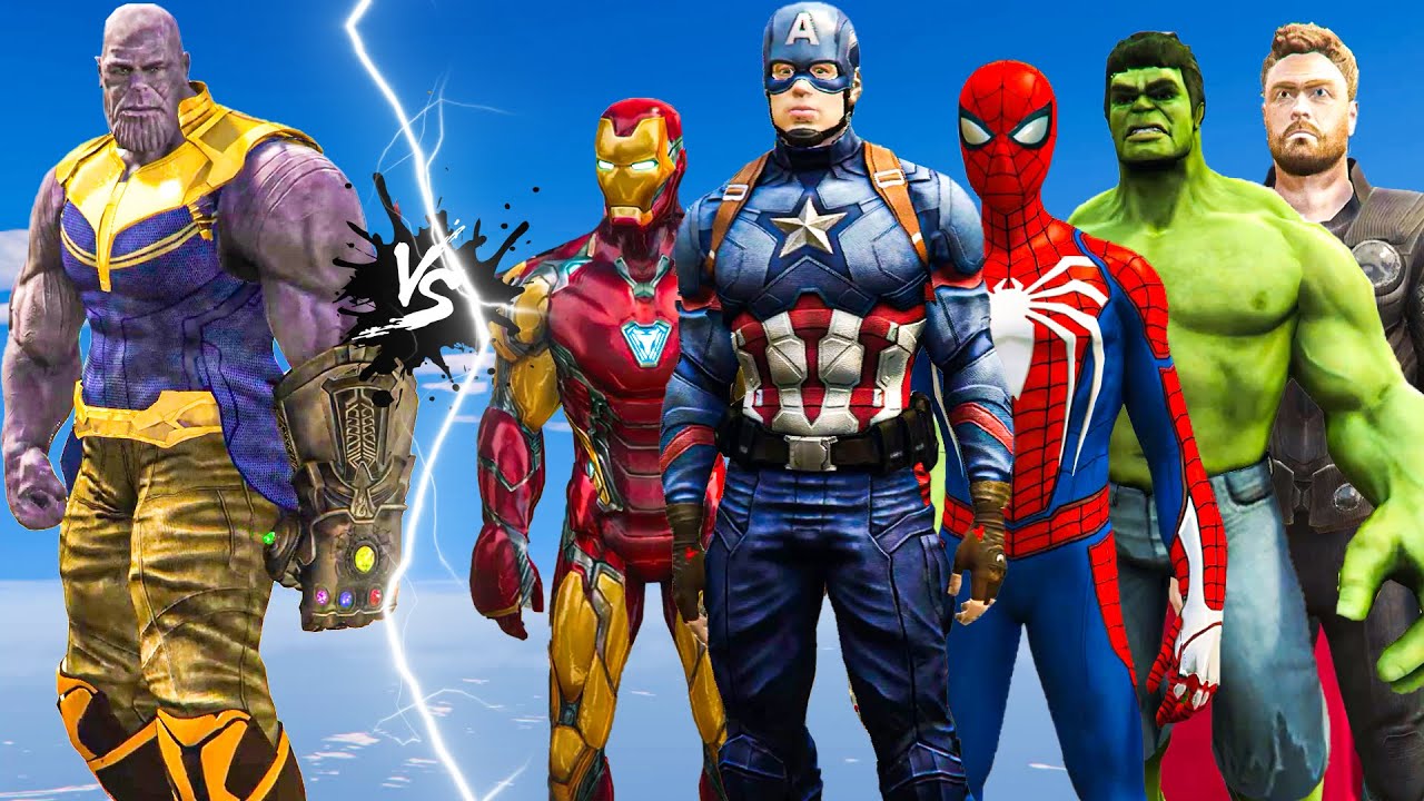 Avengers or Thanos ki ladai - Spider-man, Iron Man, Hulk, Captain America,  Thor vs Thanos - YouTube