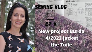 Sewing vlog Ep. 6 Burda 4/2022 Jacquard jacket. The toile and fit adjustments #sewingvlog #toile