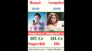 #shortsvideo Raazi vs gangubai movie box office collection comparison video 