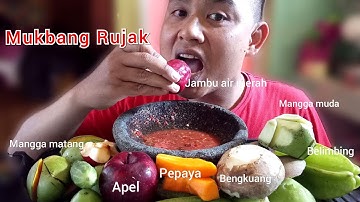 ASMR MUKBANG RUJAK🔥‼️ JAMBU AIR+APEL+PEPAYA+KETIMUN+BELIMBING+BENGKUANG+MANGGA YANG PEDAS ABIS..