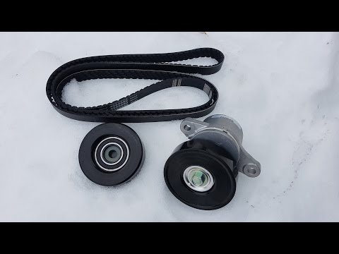 Suzuki SX4 Belt tensioner, idler pulley and drive belt replacement. 2.0L